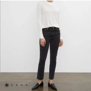 Club Monaco Black Streak Print Highrise Mom Jean